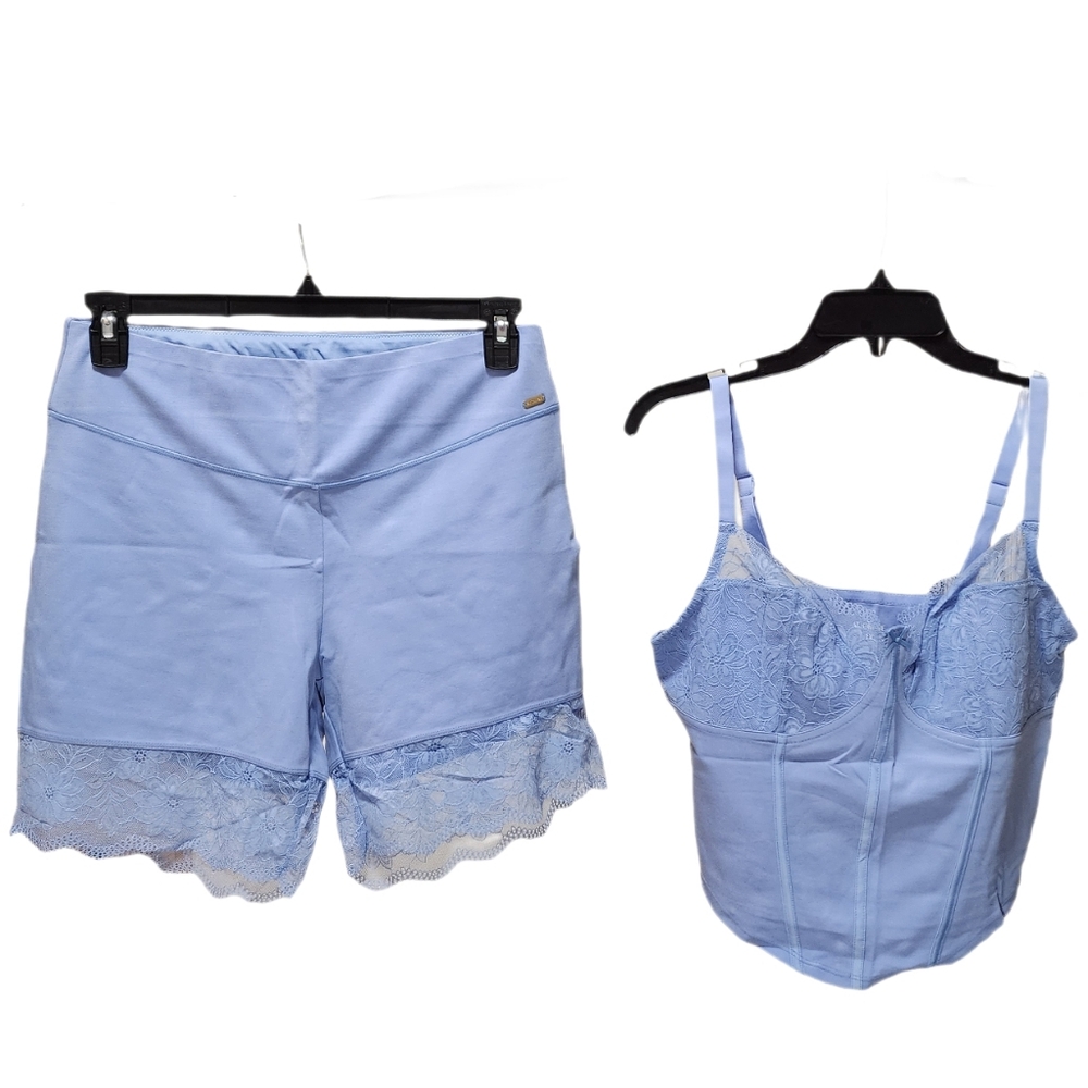 Adore Me Juleetta Lace Cami Top & Biker Shorts Set Loungewear Women Plus 1X